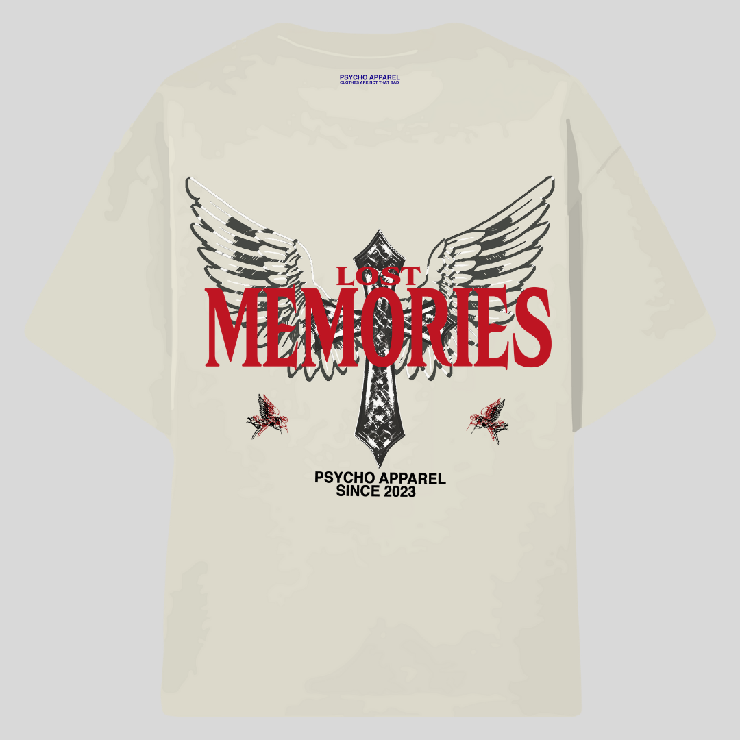 Lost memories "Angel cross" cream tee